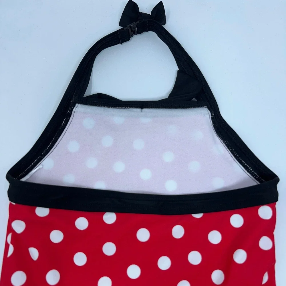 RuffleButts Girls Size 6 Red Polka Dot Halter One Piece Swimsuit NWT